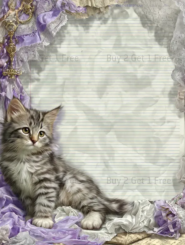 Lavender French Vintage Plain Papers