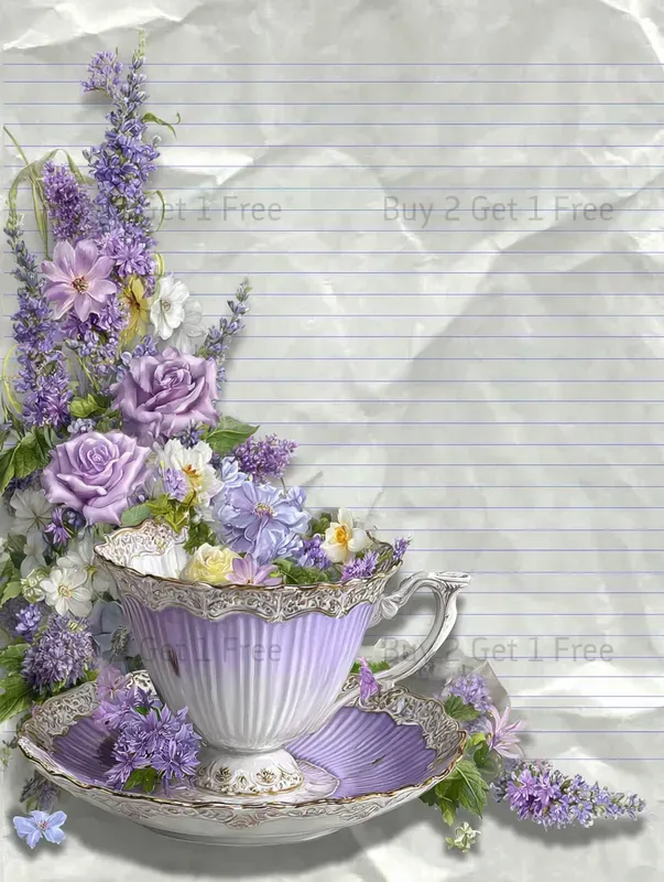 Lavender French Vintage Plain Papers