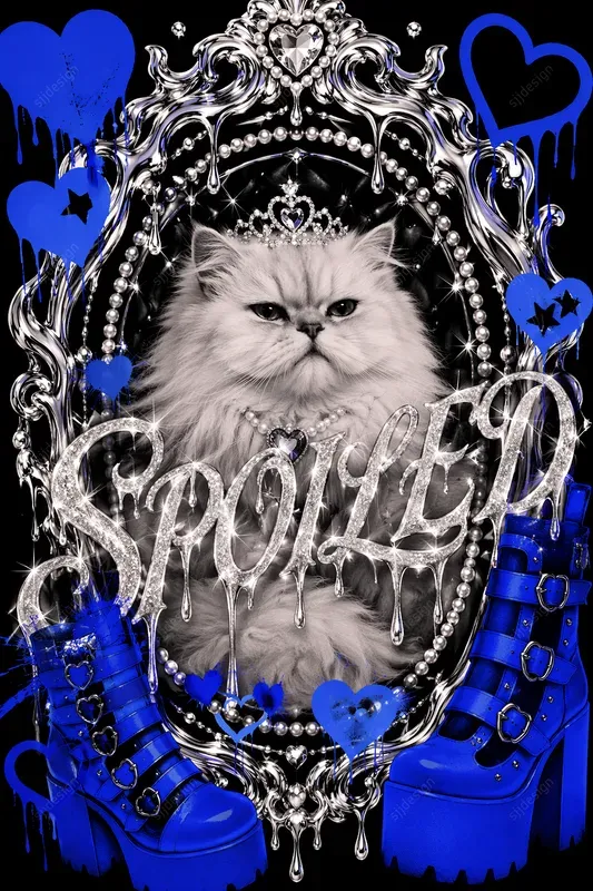 Y2k Chrome Glitter Pet Poster Art