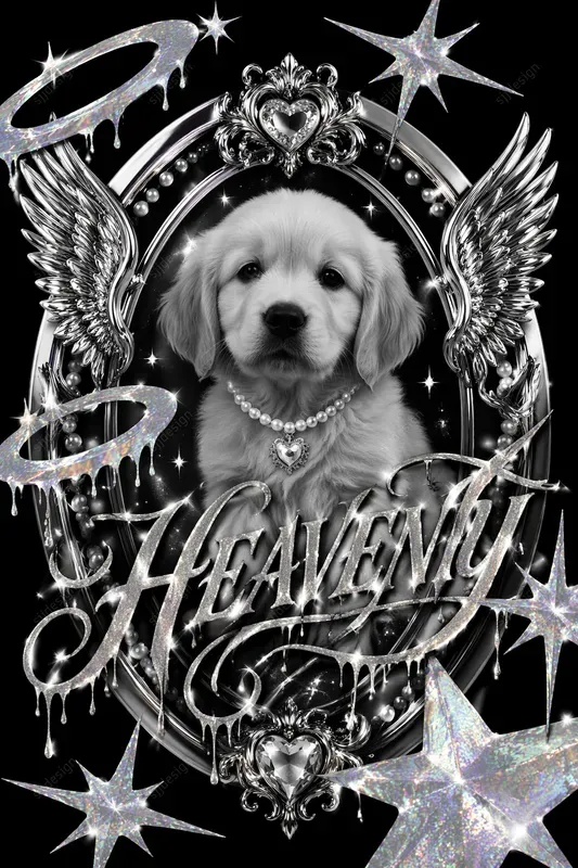 Y2k Chrome Glitter Pet Poster Art