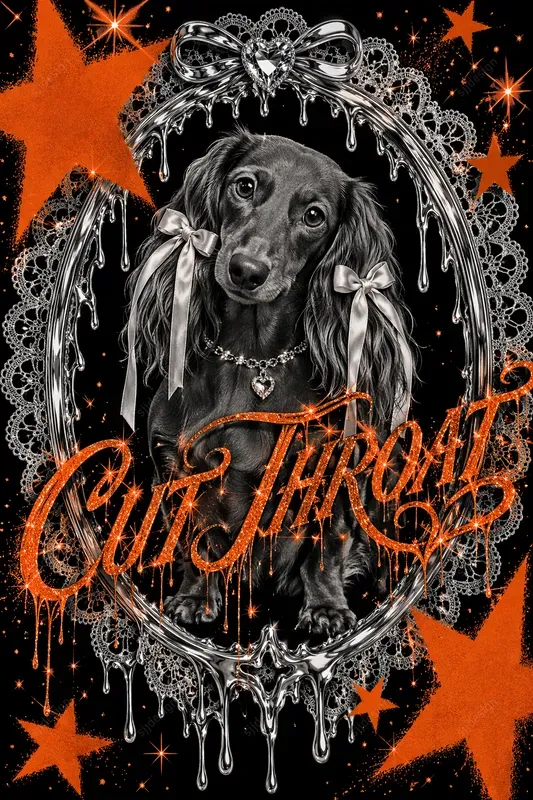 Y2k Chrome Glitter Pet Poster Art