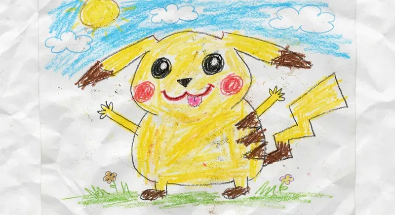 Kids Crayon Drawing Cartoon Characters