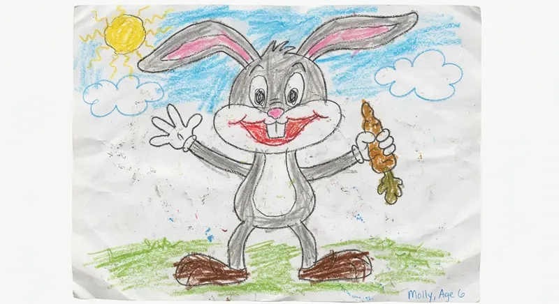 Kids Crayon Drawing Cartoon Characters