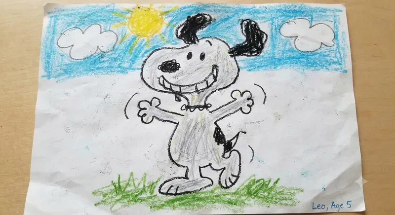 Kids Crayon Drawing Cartoon Characters