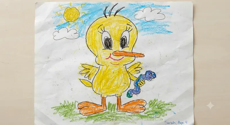 Kids Crayon Drawing Cartoon Characters