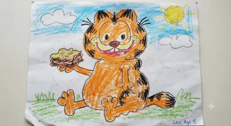 Kids Crayon Drawing Cartoon Characters