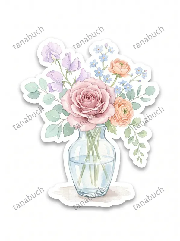 Watercolor Vintage Stickers
