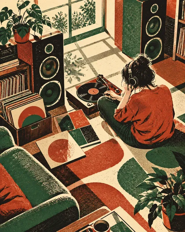 Retro Halftone Lifestyle Scenes