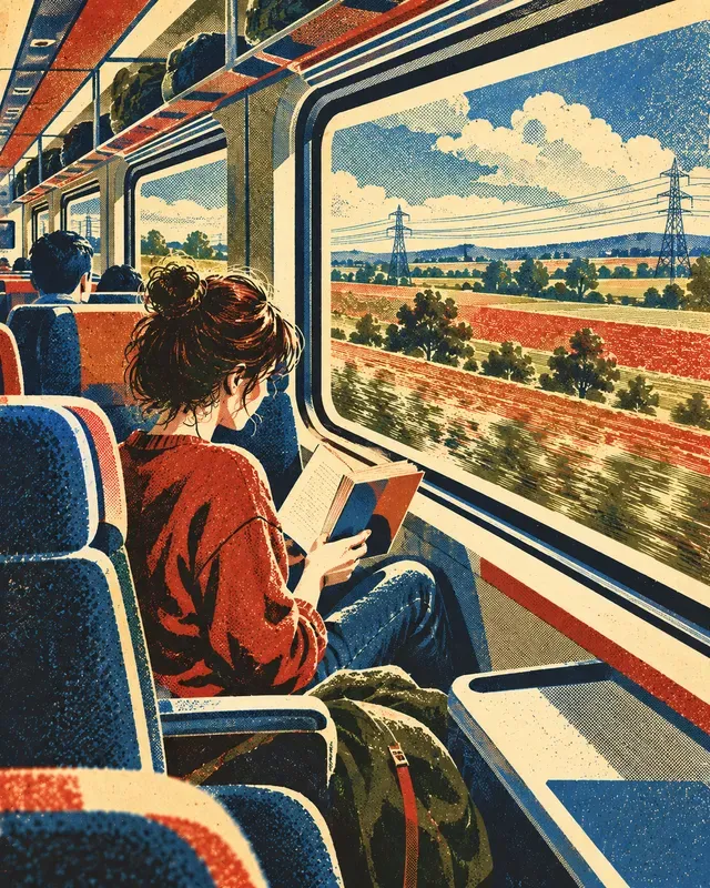 Retro Halftone Lifestyle Scenes