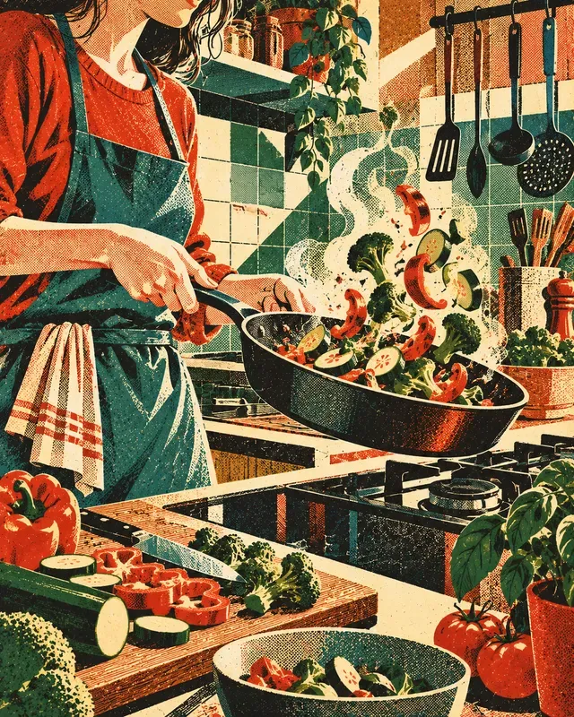 Retro Halftone Lifestyle Scenes