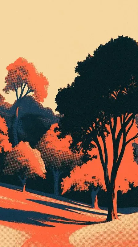 Fall Autumn Risograph Phone Wallpapers