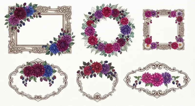 Floral Label Borders Sets