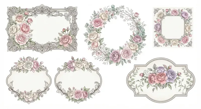 Floral Label Borders Sets