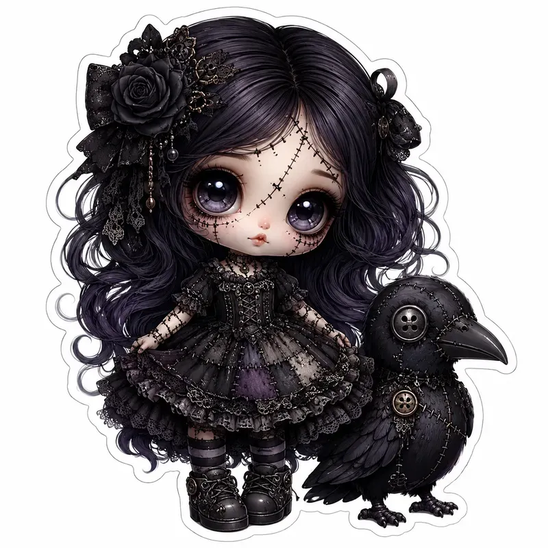 Gothic Chibi Doll Patchwork Friends