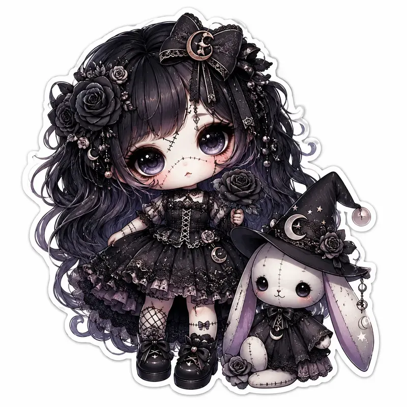 Gothic Chibi Doll Patchwork Friends