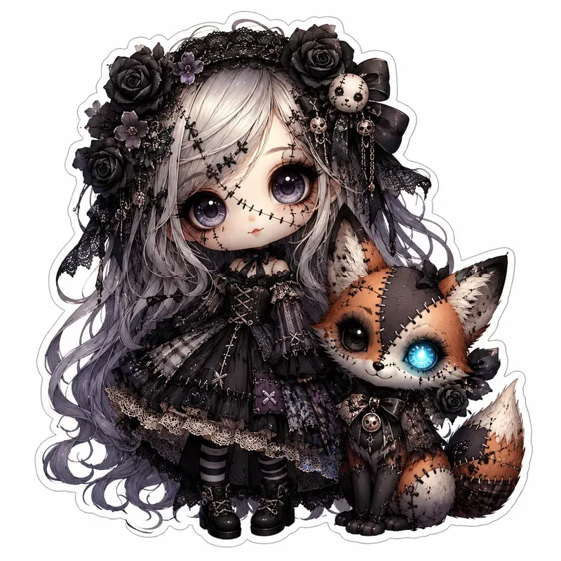 Gothic Chibi Doll Patchwork Friends