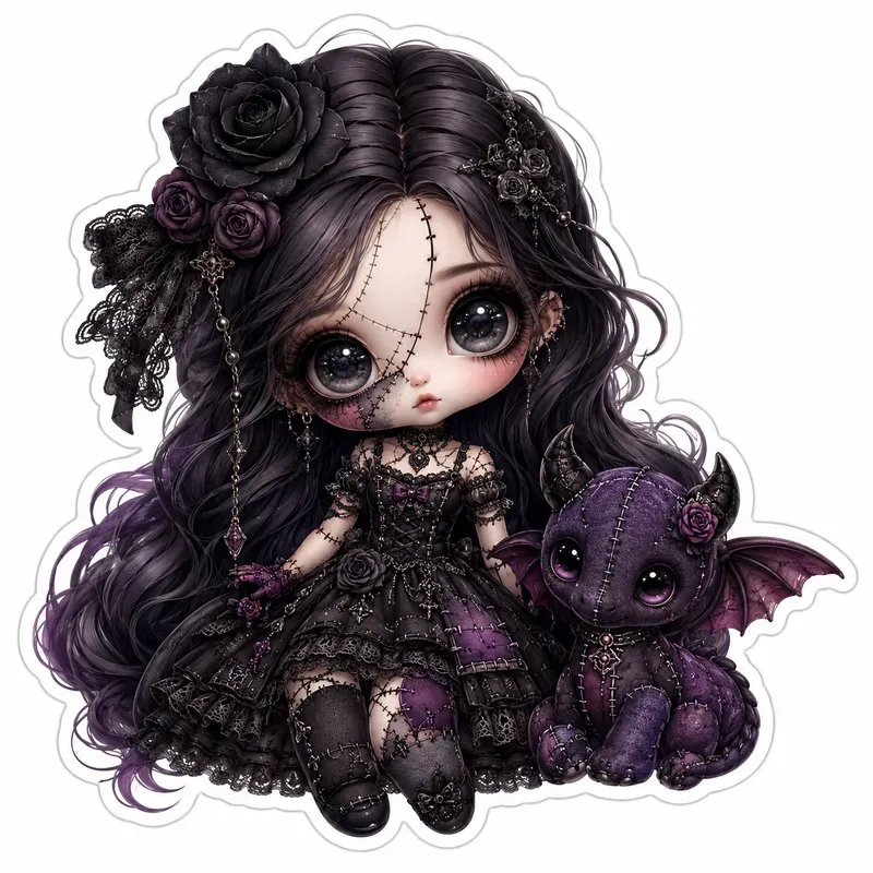 Gothic Chibi Doll Patchwork Friends