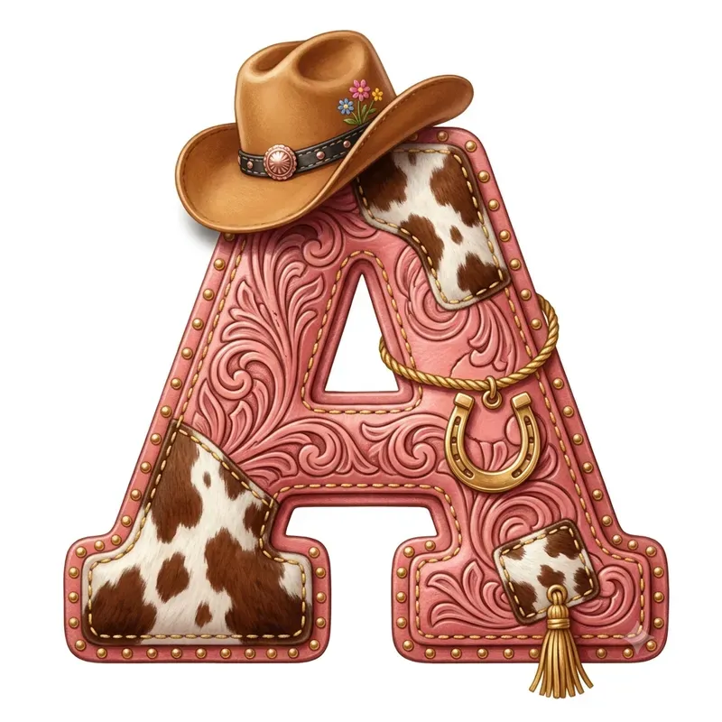 Western Cowgirl Letters Clipart Pngs