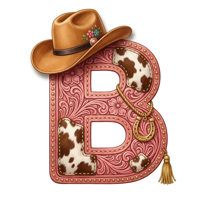 Western Cowgirl Letters Clipart Pngs