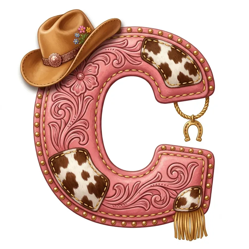 Western Cowgirl Letters Clipart Pngs