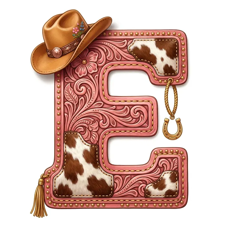 Western Cowgirl Letters Clipart Pngs