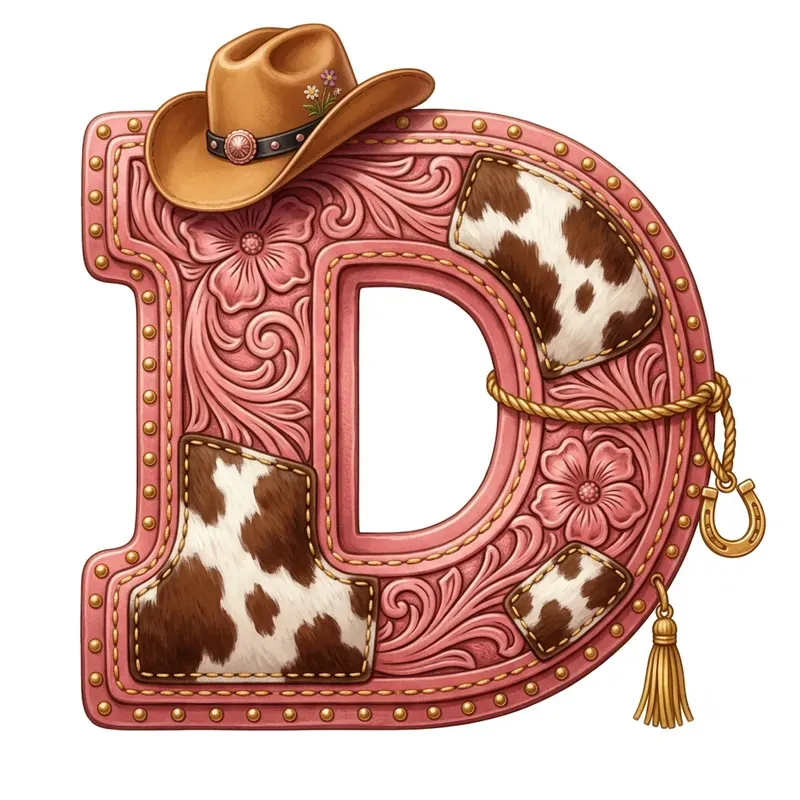 Western Cowgirl Letters Clipart Pngs