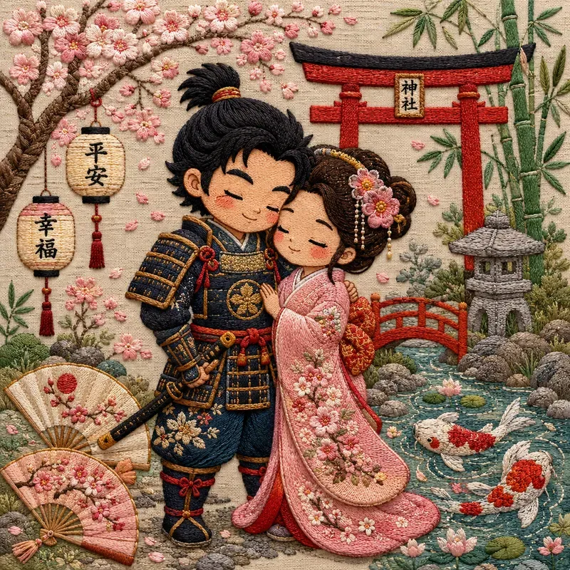 Whimsical Embroidery Character Art