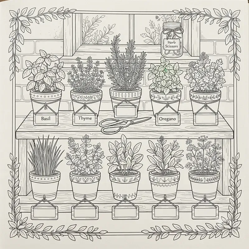 Cozy Kitchen Coloring Page Systems