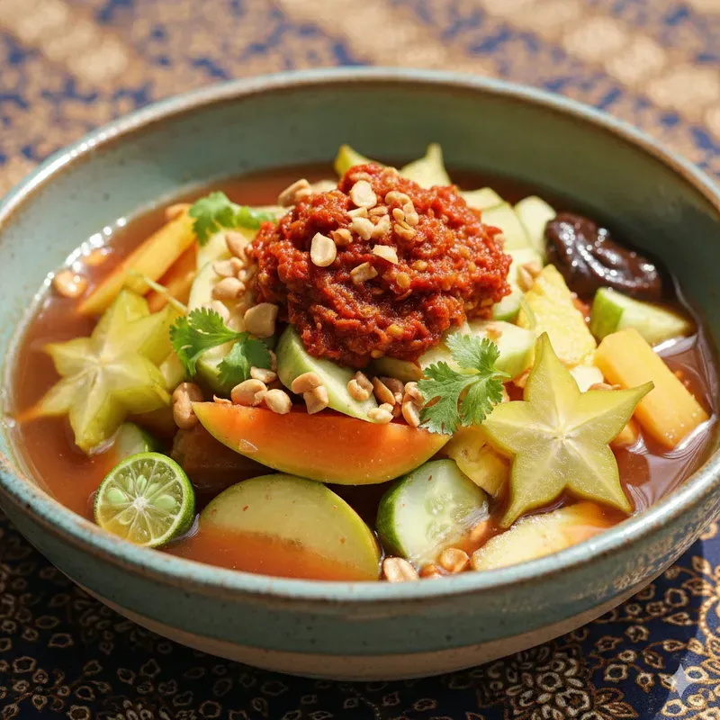 Indonesian Rujak Variety Stock Photos
