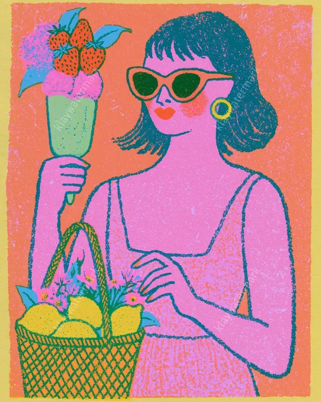 Retro Naive Italian Summer Scenes