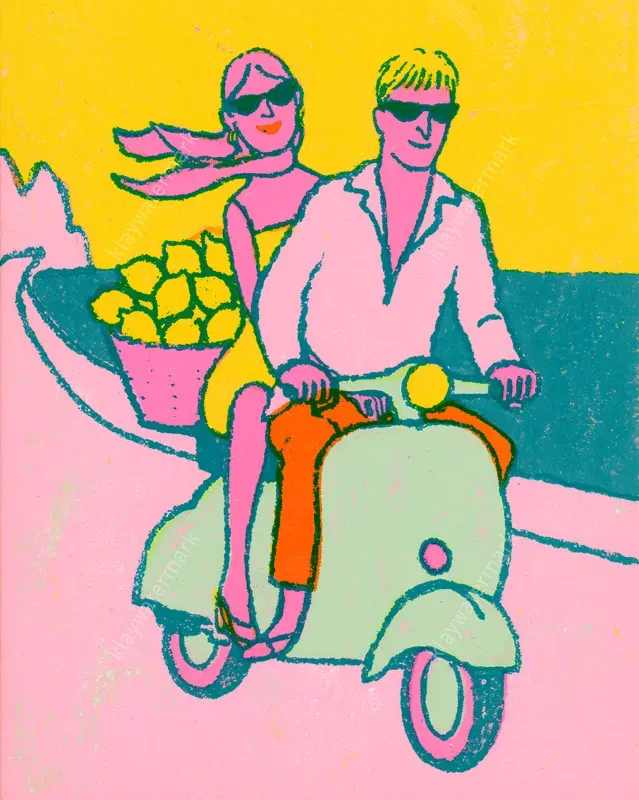 Retro Naive Italian Summer Scenes