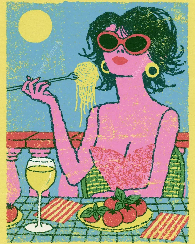 Retro Naive Italian Summer Scenes
