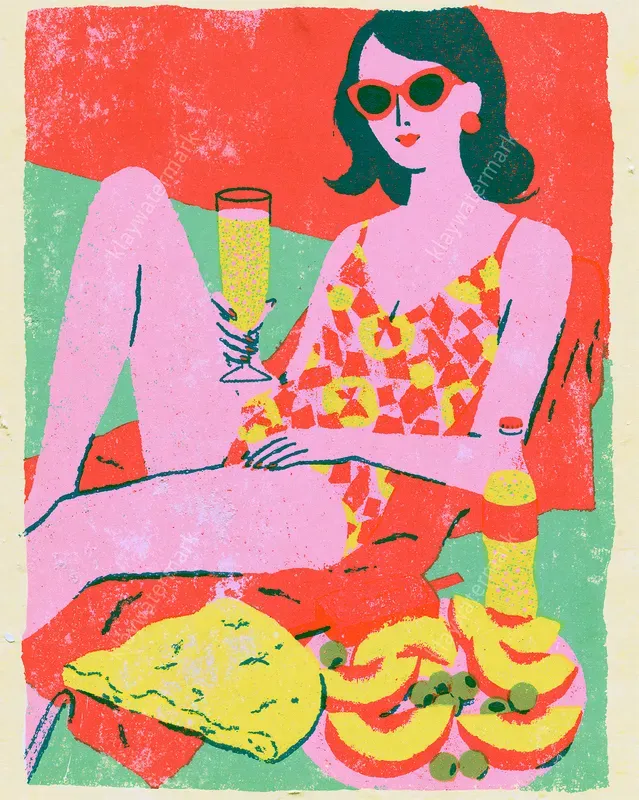 Retro Naive Italian Summer Scenes