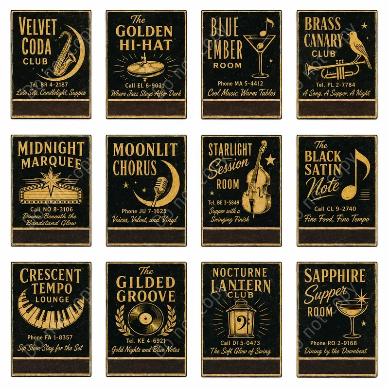 Vintage Matchbook Cover Sheets