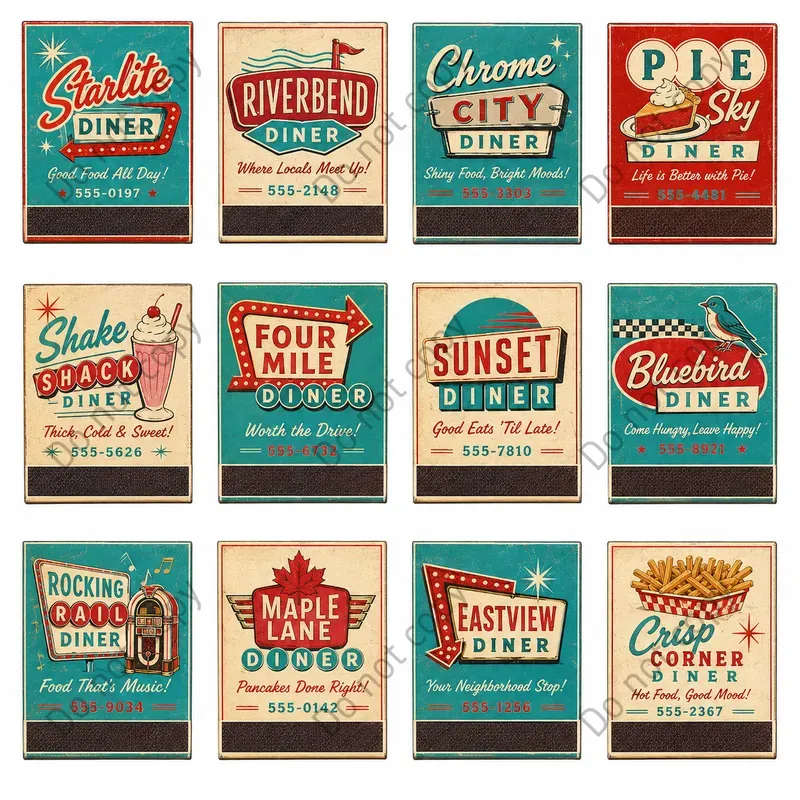 Vintage Matchbook Cover Sheets
