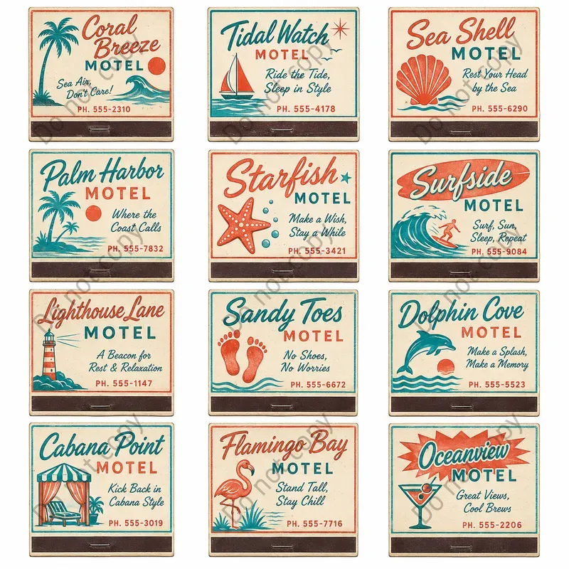 Vintage Matchbook Cover Sheets