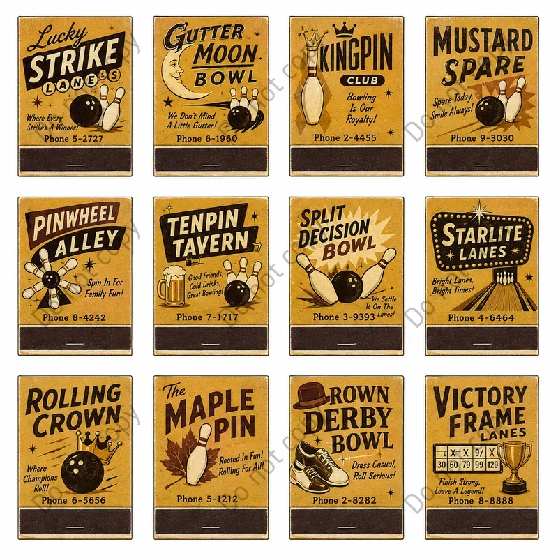 Vintage Matchbook Cover Sheets