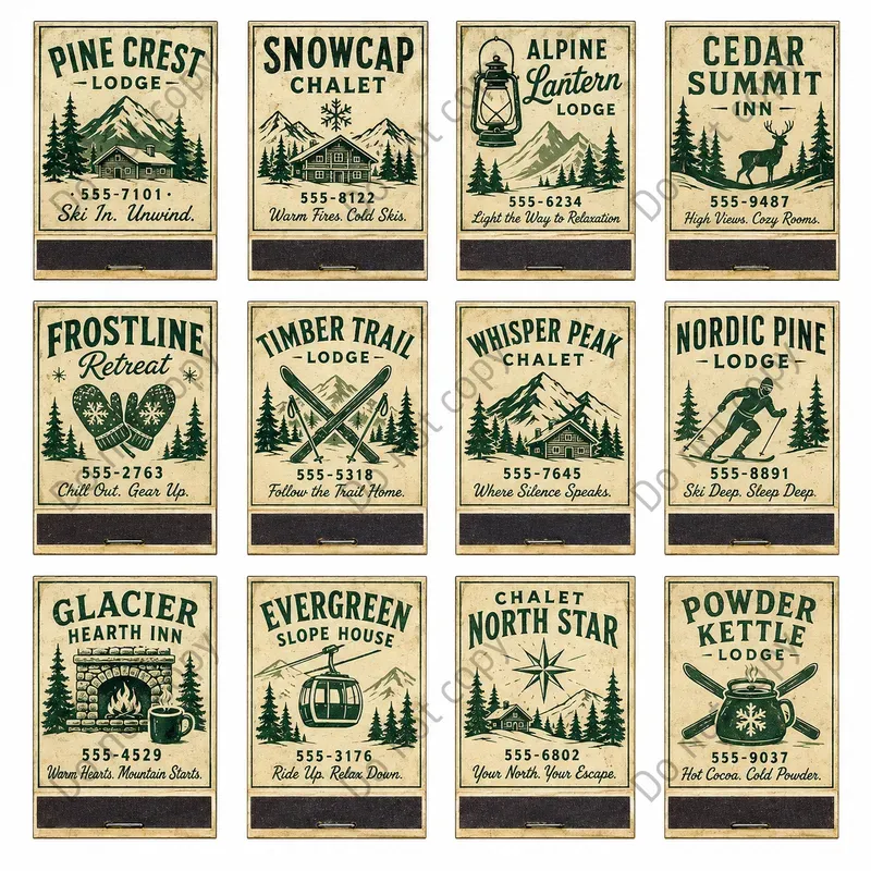 Vintage Matchbook Cover Sheets