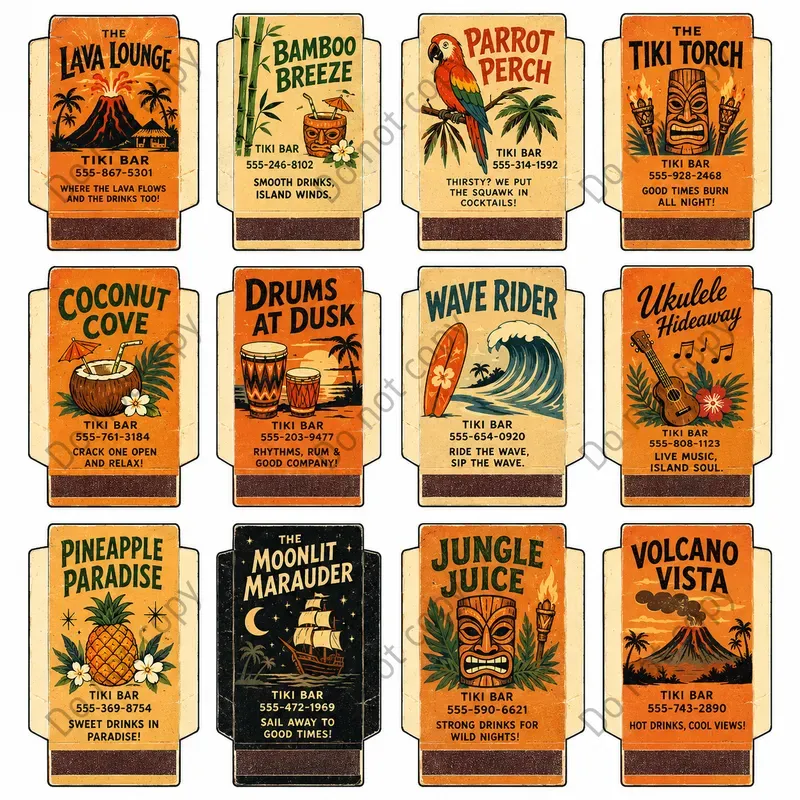 Vintage Matchbook Cover Sheets
