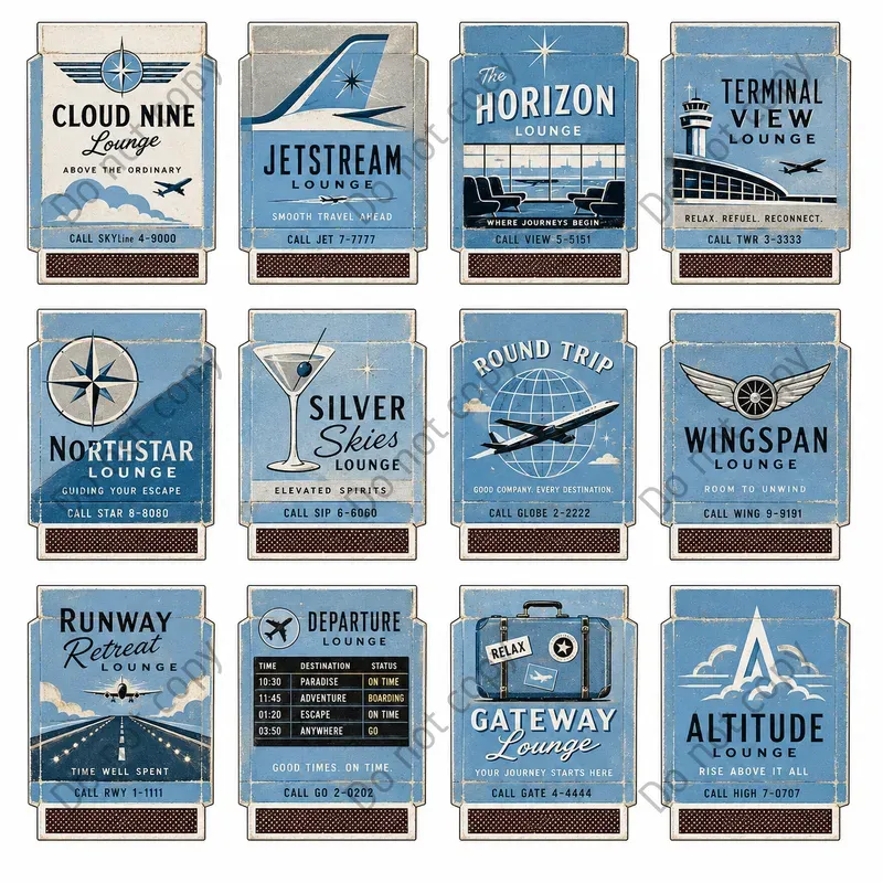 Vintage Matchbook Cover Sheets