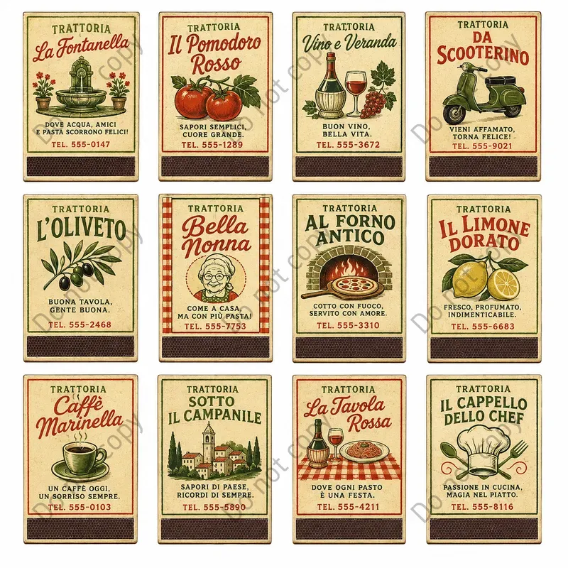 Vintage Matchbook Cover Sheets