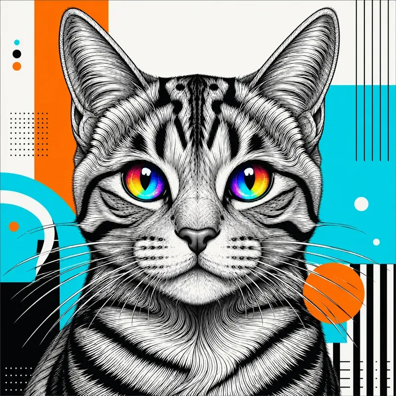 Modern Neon Lineart Animal Portraits