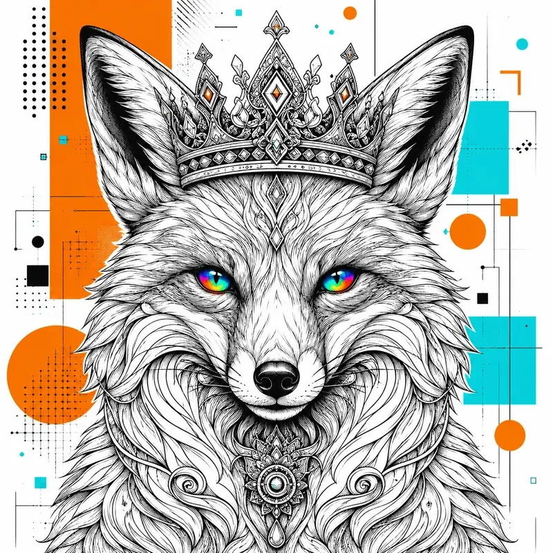 Modern Neon Lineart Animal Portraits