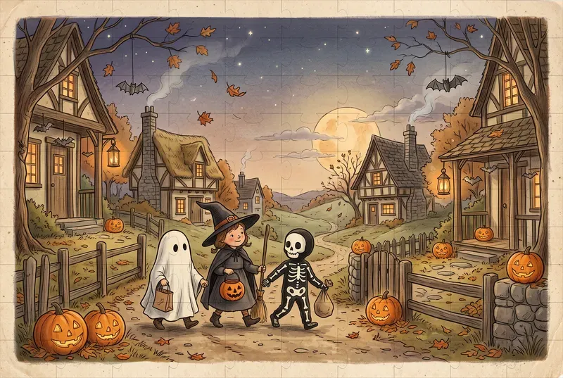 Vintage Halloween Storybook Illustrations