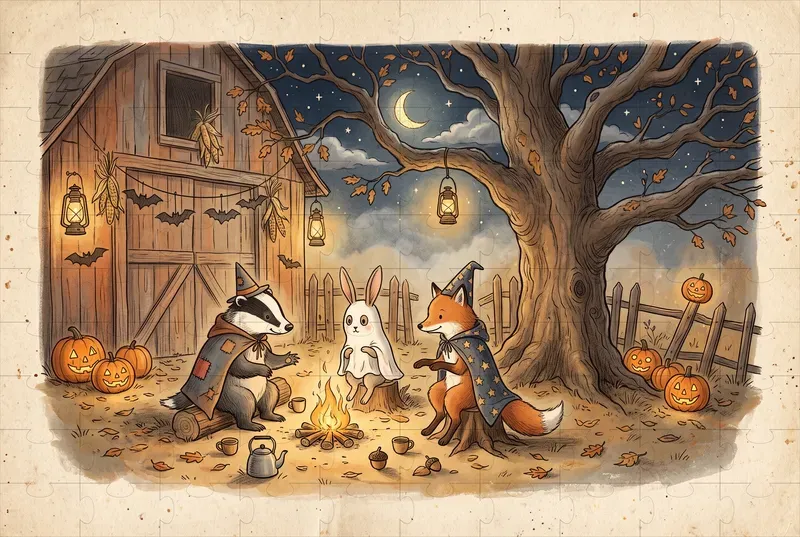 Vintage Halloween Storybook Illustrations
