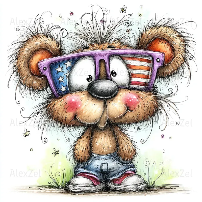 Cute Characters With National Symbols