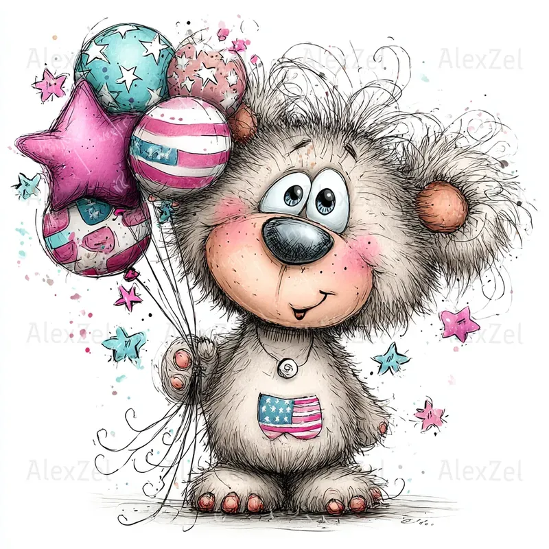Cute Characters With National Symbols