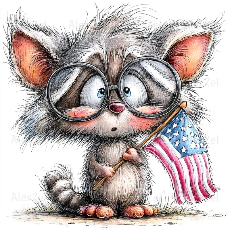 Cute Characters With National Symbols