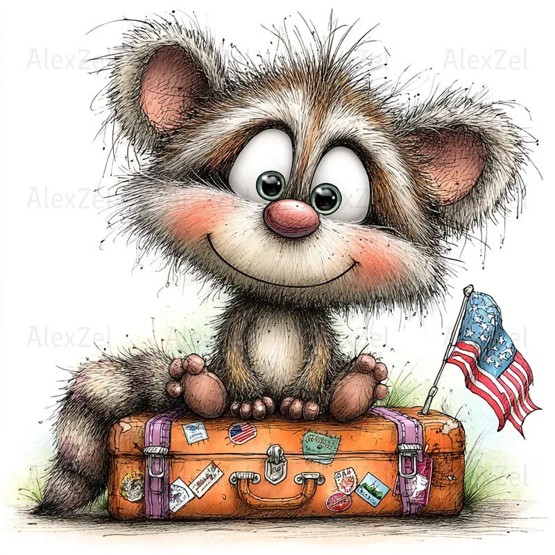 Cute Characters With National Symbols