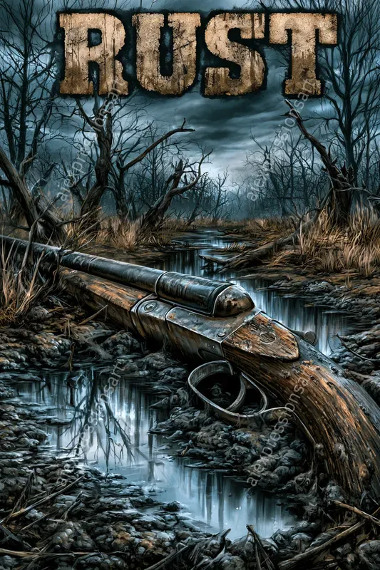 Gritty Survival Horror Game Cover Art